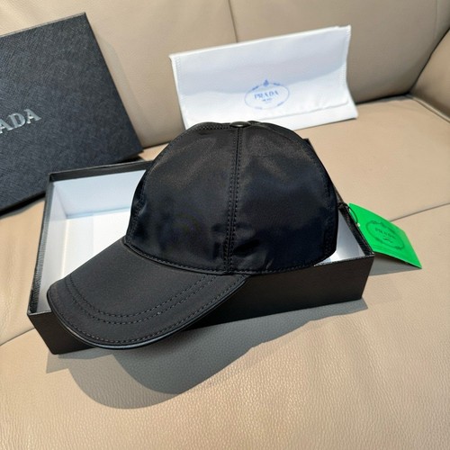 Prada black nylon baseball cap - prada,